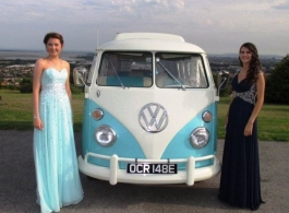 Blue and White Campervan for weddings in Portsmouth